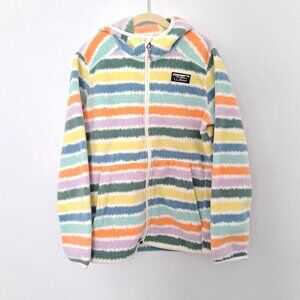 New Girls L.L. Bean Rainbow Striped Full Zip Hoodie Fleece 10/12